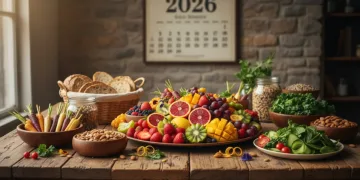 Colorful array of fresh plant-based foods for a healthy diet.