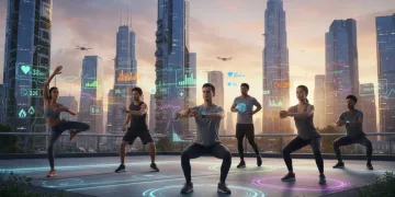 Diverse individuals exercising with various fitness trackers in 2026