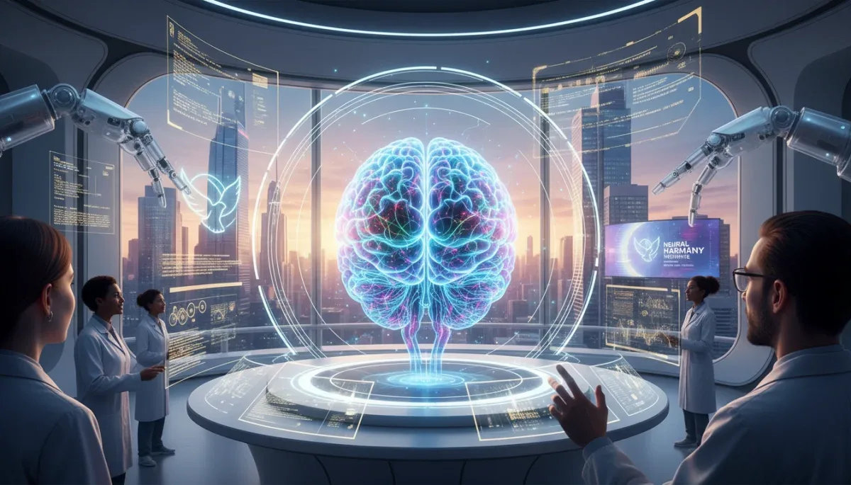 Futuristic brain health technology analyzing neural pathways in US