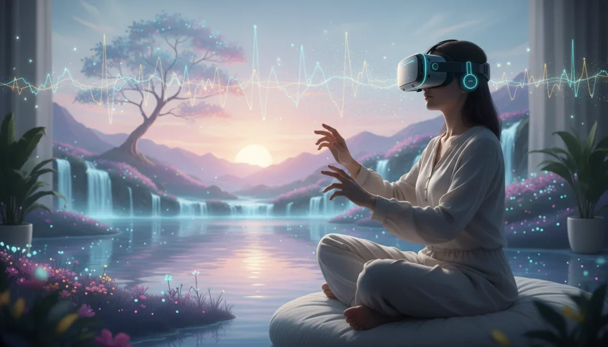Virtual reality therapy session for mental wellness