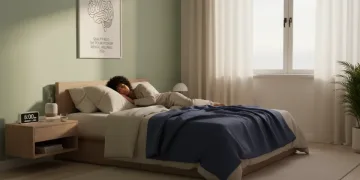 Peaceful bedroom scene emphasizing quality sleep for mental health in US adults.