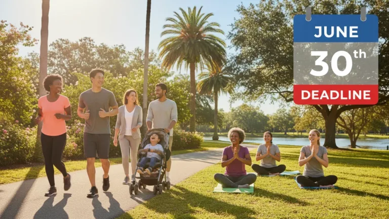 Diverse group engaging in healthy activities with a June 30th deadline reminder