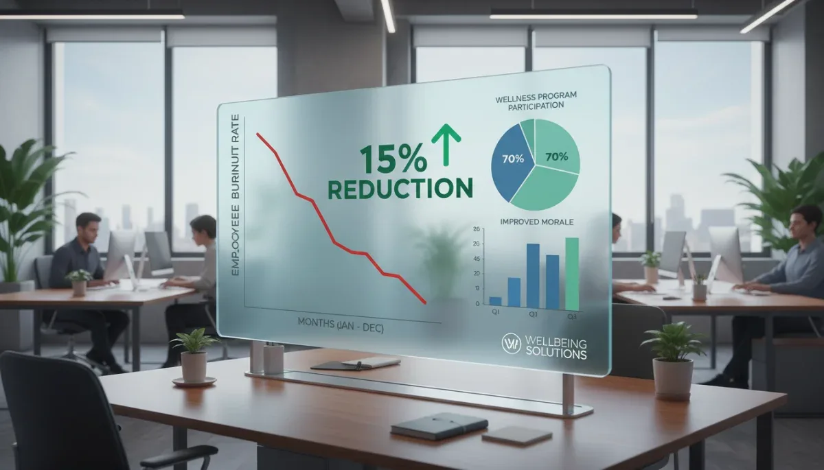 Graph illustrating a 15% reduction in employee burnout by 2026