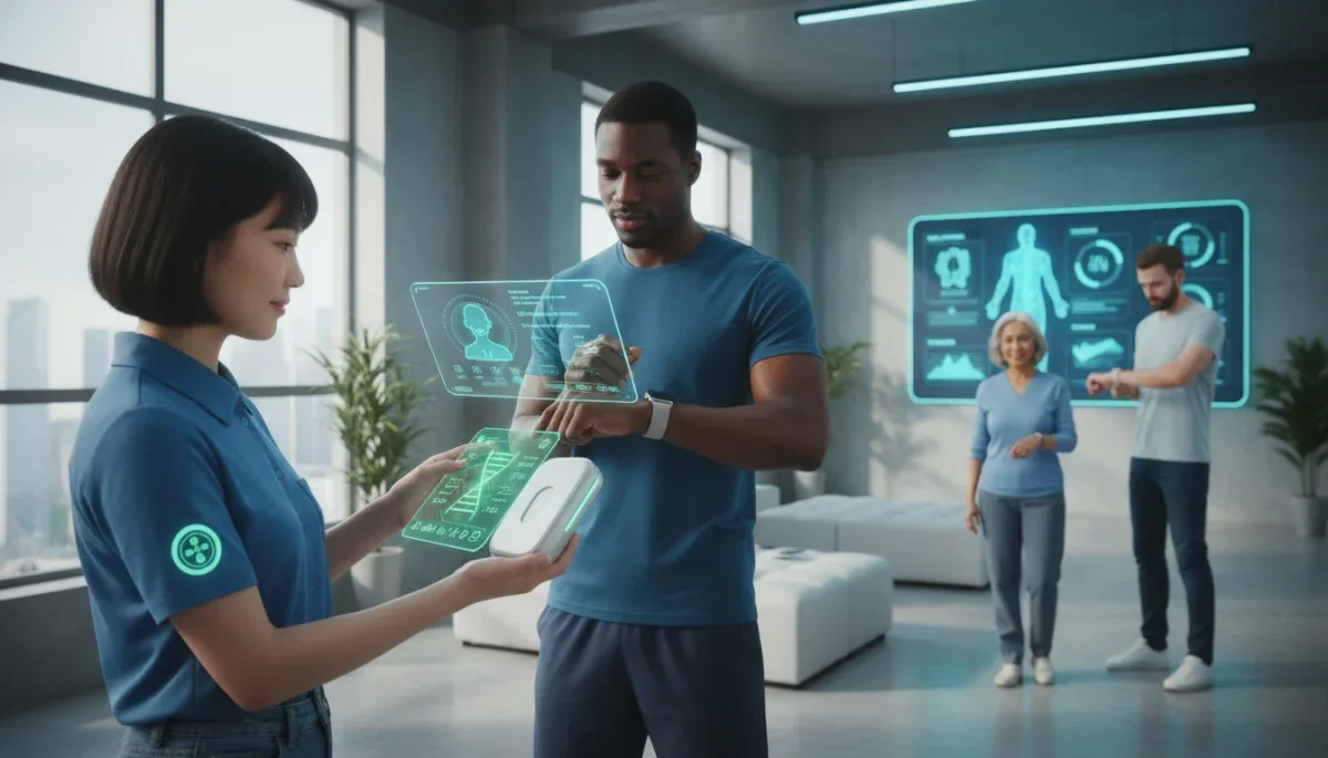 Futuristic health monitoring devices and personalized wellness technology in 2026