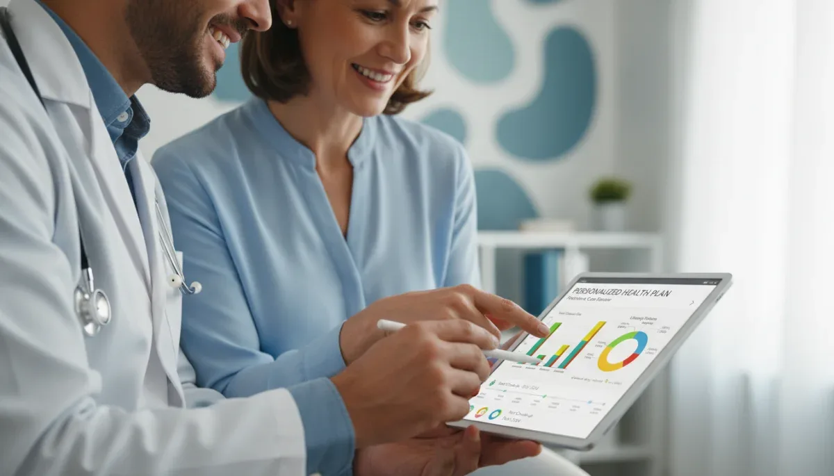 Doctor and patient reviewing personalized health data for preventive care