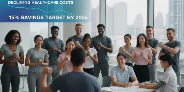 Employees engaging in preventive health activities, symbolizing cost savings
