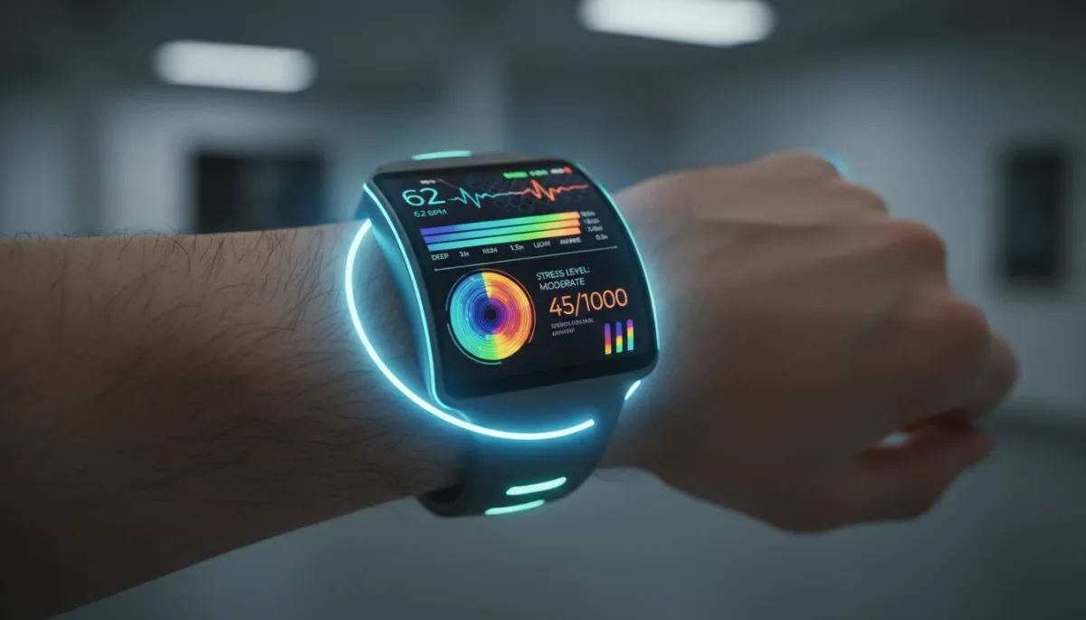 Wearable device displaying detailed health metrics on a screen