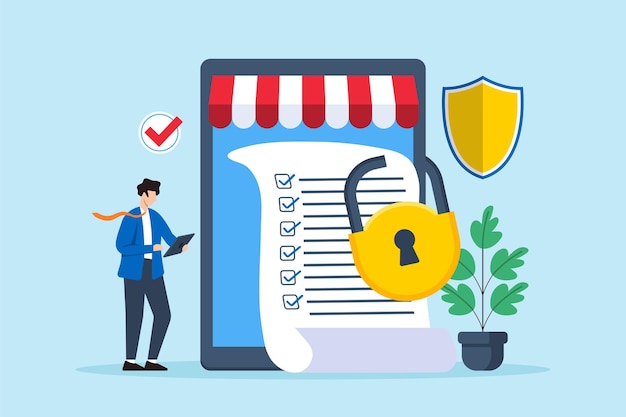 A visual representation of a checklist with items related to data privacy compliance, highlighting the steps businesses need to take to adhere to the new regulations.