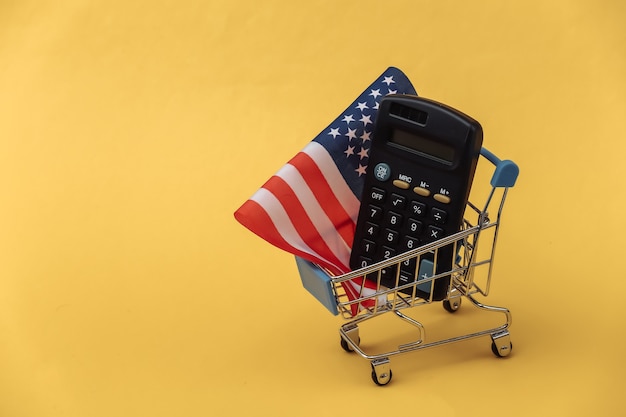 A split image showing a U.S. flag on one side and various foreign flags on the other, symbolizing the concept of foreign income and U.S. tax obligations.