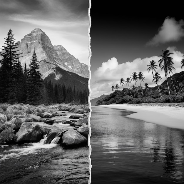 A split image contrasting a scene from the original 